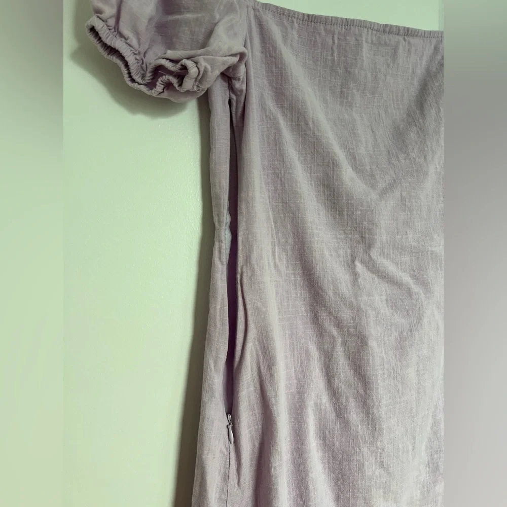 Lavender Puff Sleeve Mini Dress - Picture 9 of 10